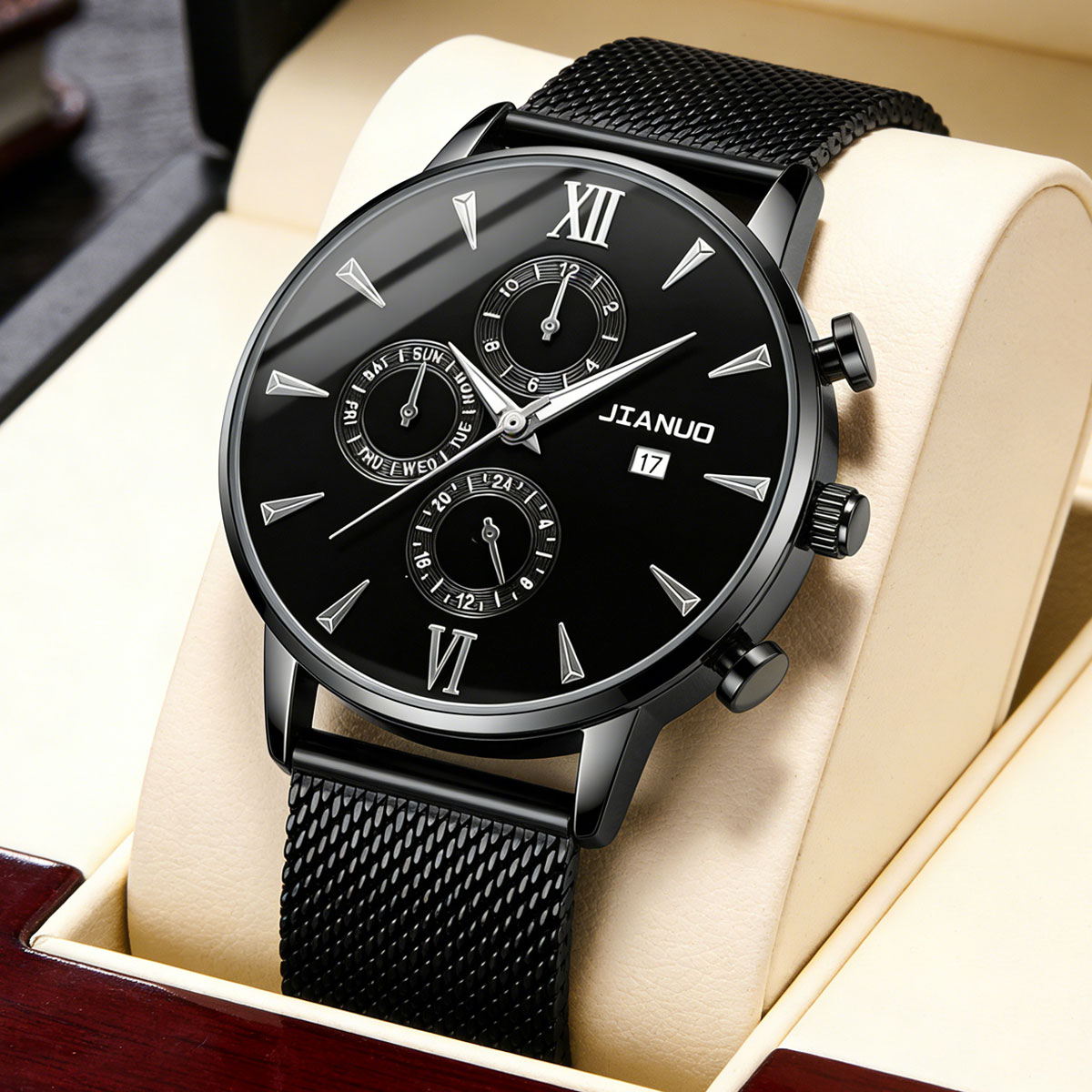 Mesh Stainless Strap - Montre à quartz tendance pour homme,