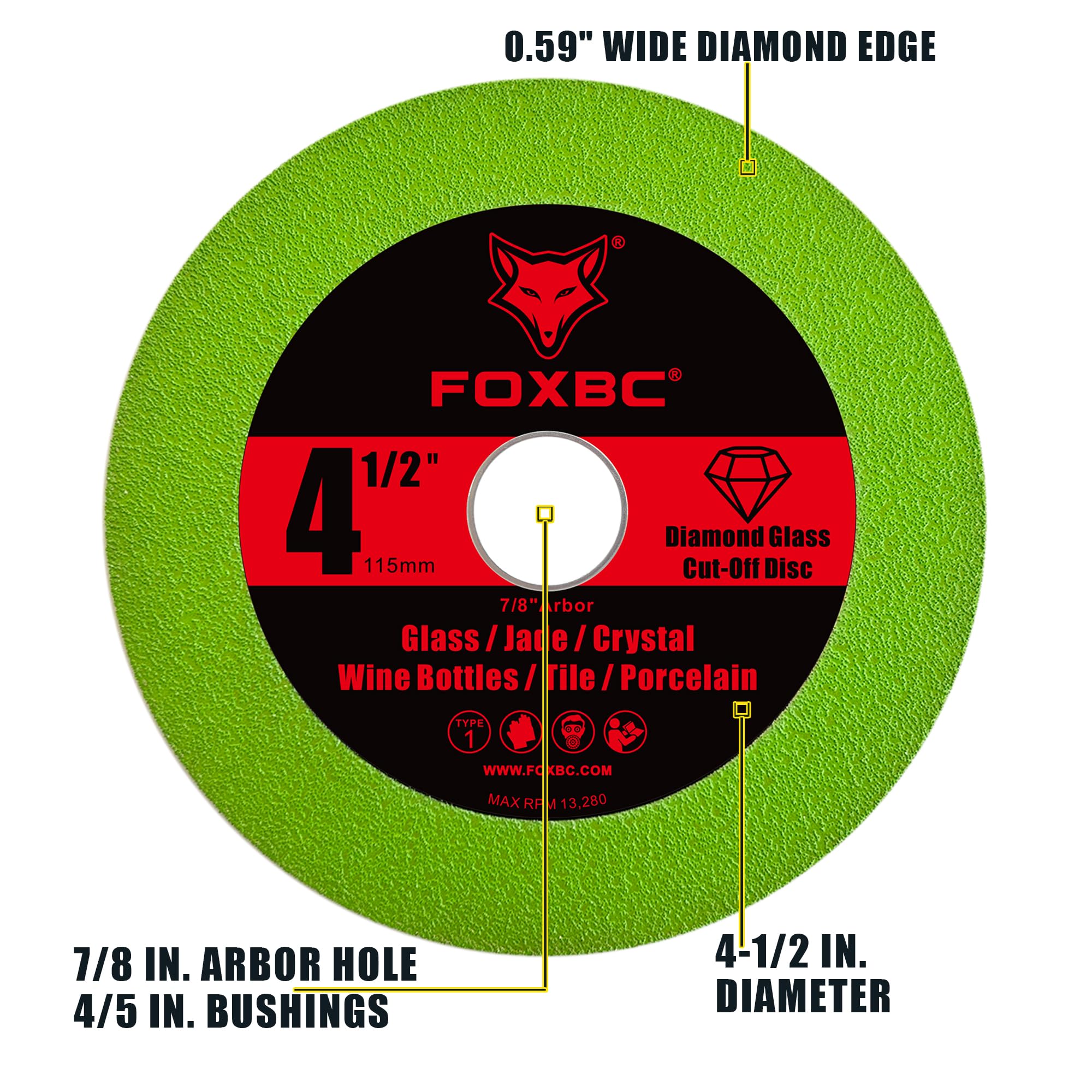 FOXBC 115mm diamant verre disq - Crystal Press Tool avis et prix