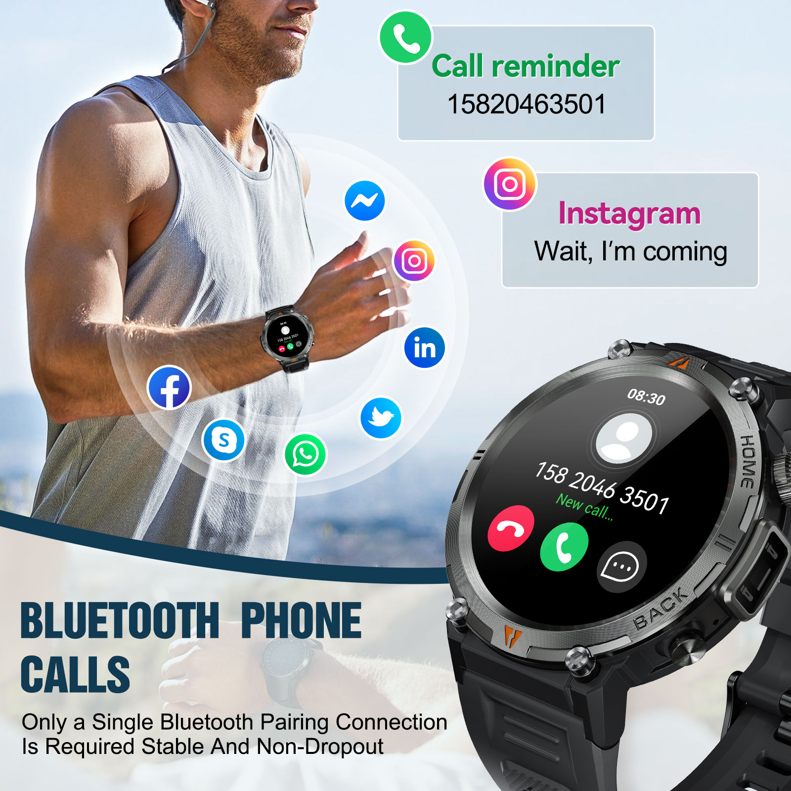 EIGIIS KE3 Bluetooth appel mon - Smartwatch Health Watches avis et prix